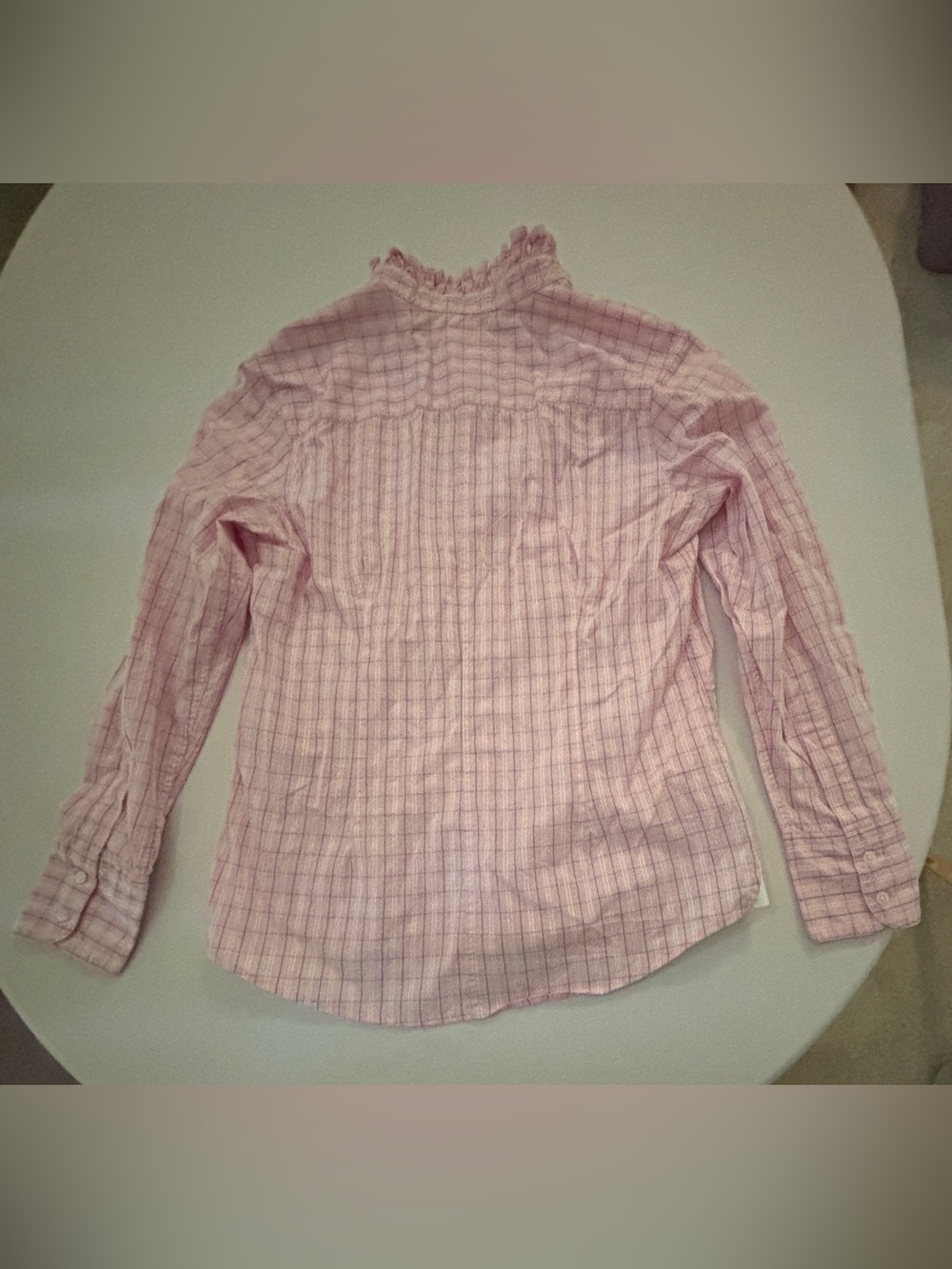 Double R by Ravi Ratan Pink Floral Ruffle Button-Down Shirt Women’s Med - Picture 3 of 15
